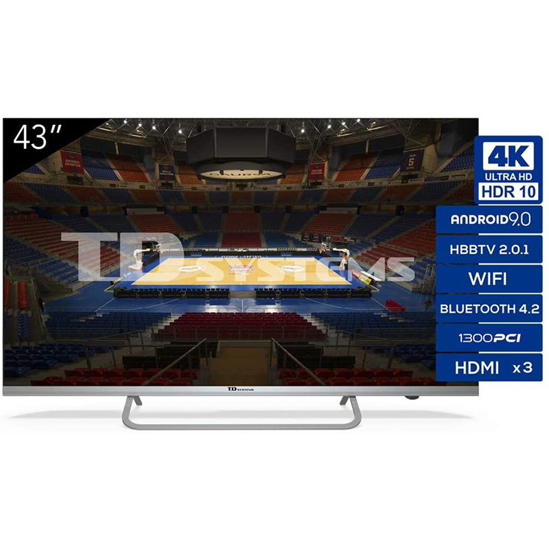 TD SYSTEMS Televisiones Smart TV 43 Pulgadas 4K Android 9.0 y HBBTV 